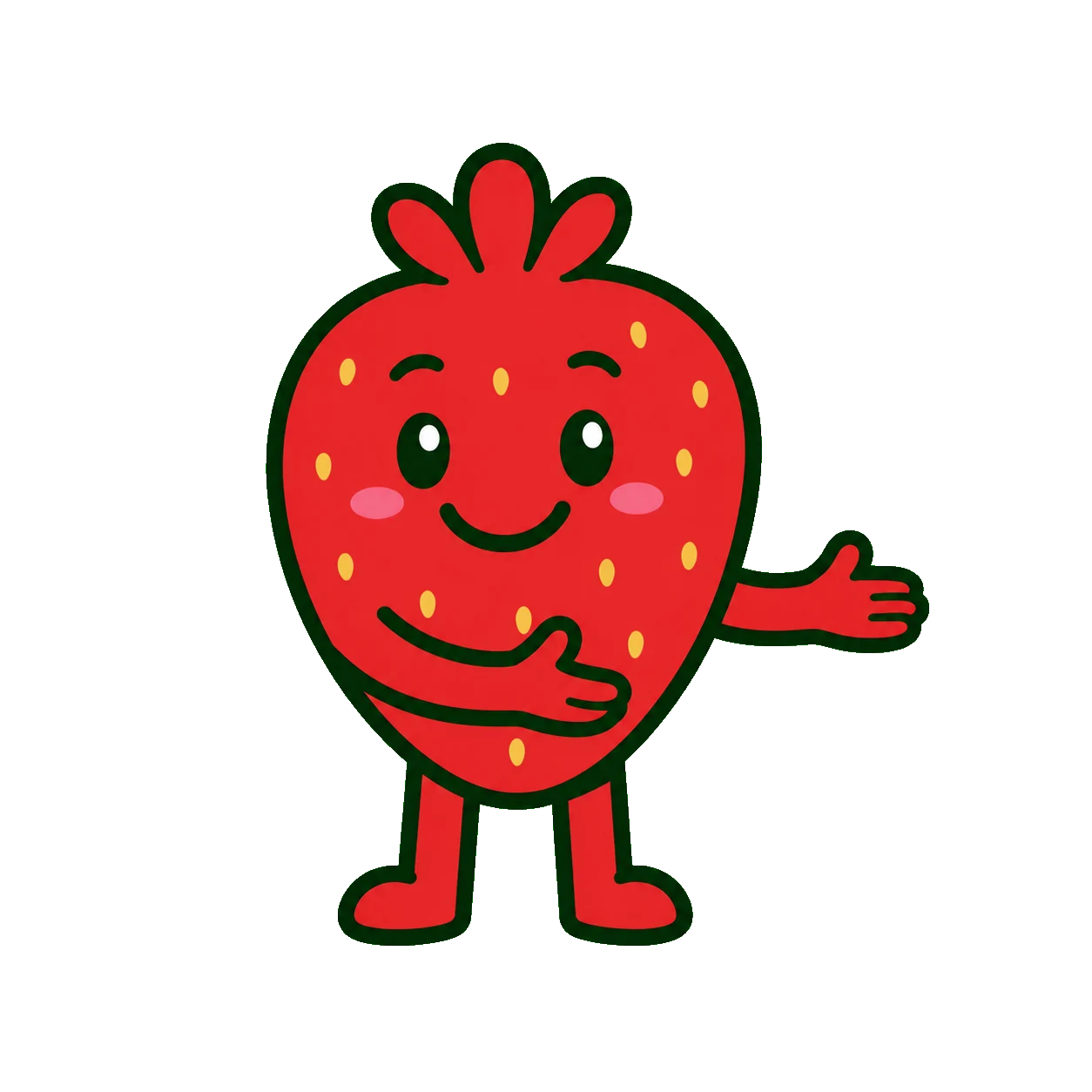 Friz, la mascotte fraise, présente Karro