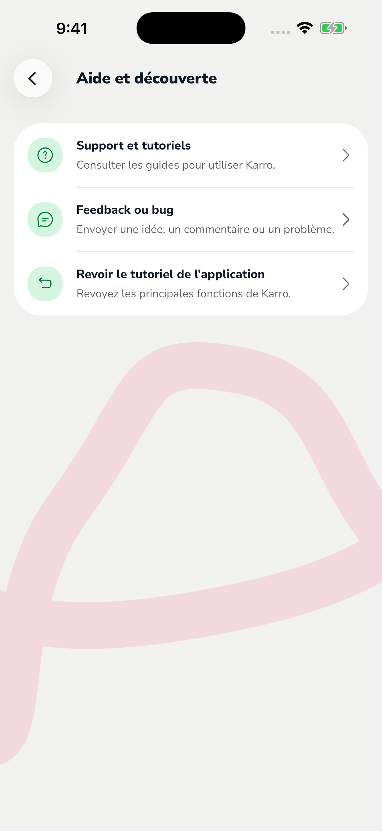 Écran Karro illustrant l’étape 2