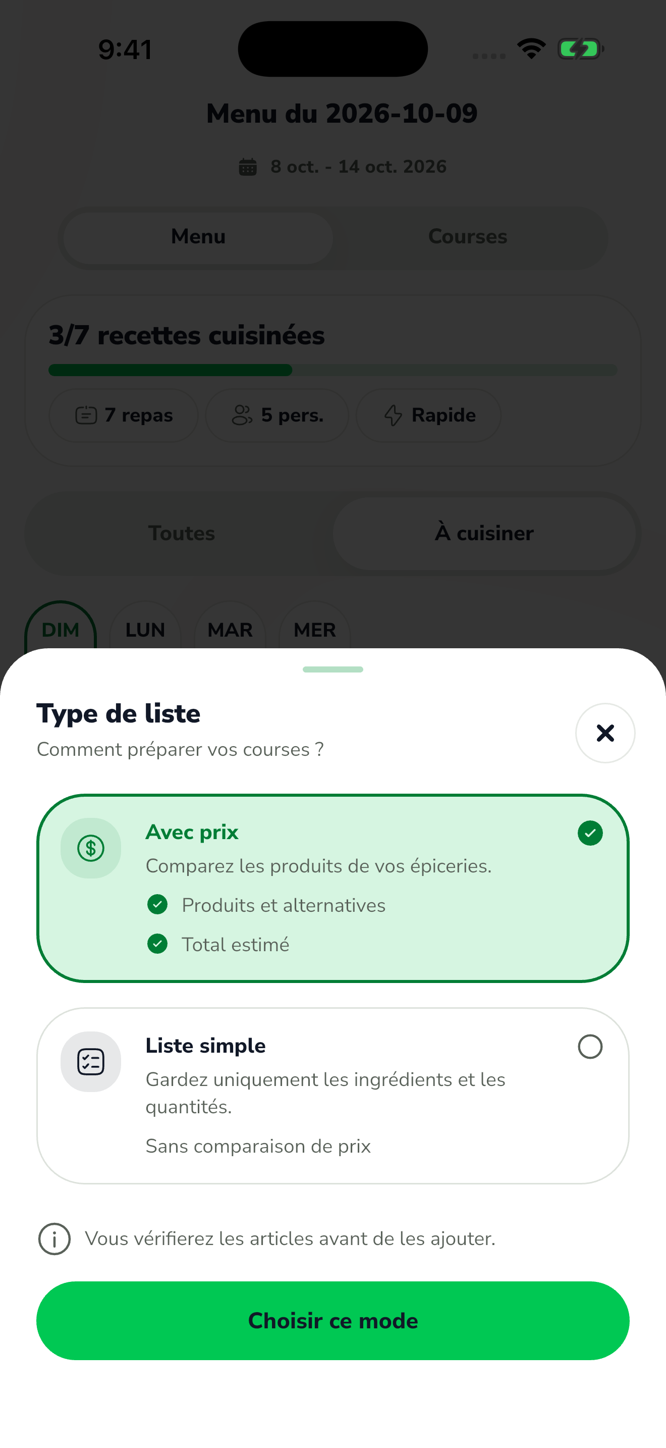 Écran Karro illustrant l’étape 2