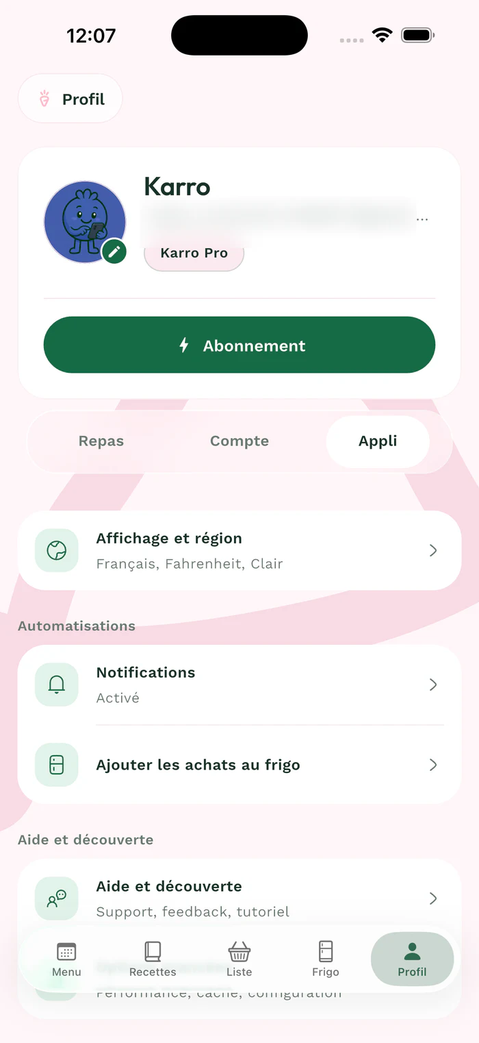 Écran Karro illustrant l’étape 2