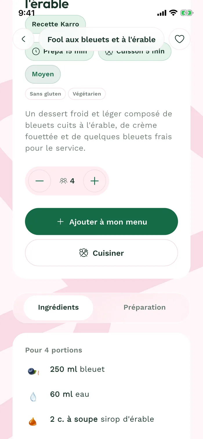 Écran Karro illustrant l’étape 2
